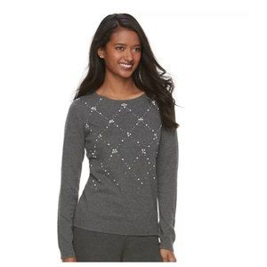 ELLE Embellished Crewneck Sweater szXL